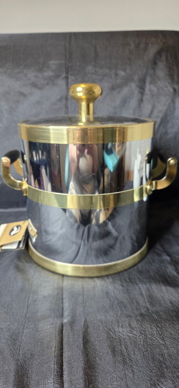 Kraftware Chrome Brass Ice Bucket